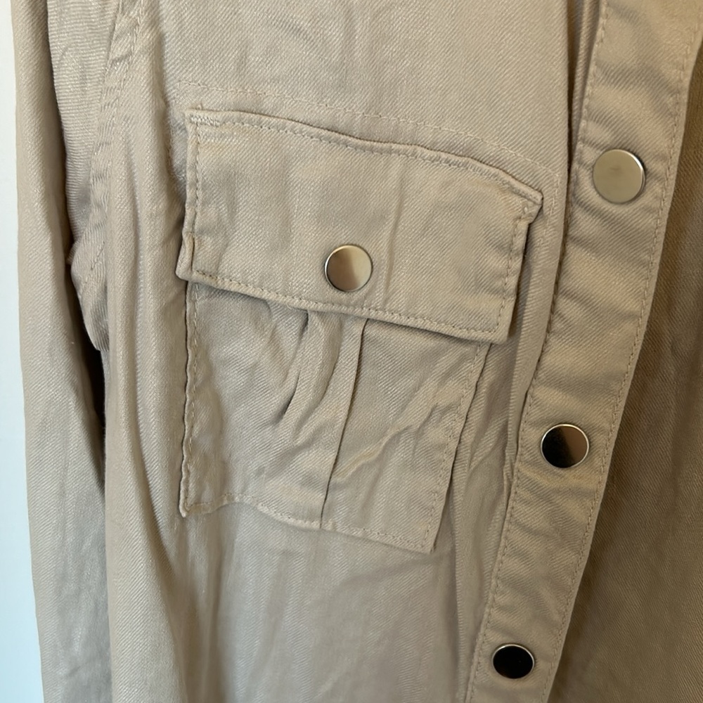Tan Oversized Button Down / Shacket - image 3